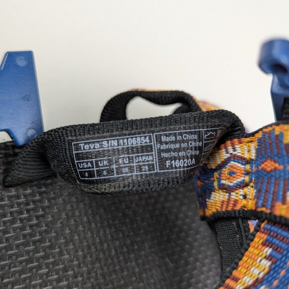 Teva Original Dorado Sandals Women's Size 8 Blue Yellow Aztec - Picture 7 of 7